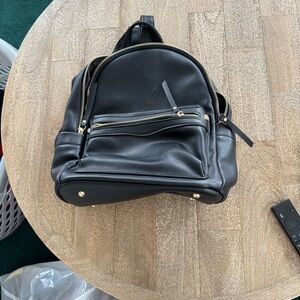 Stylish Black Leather Backpack